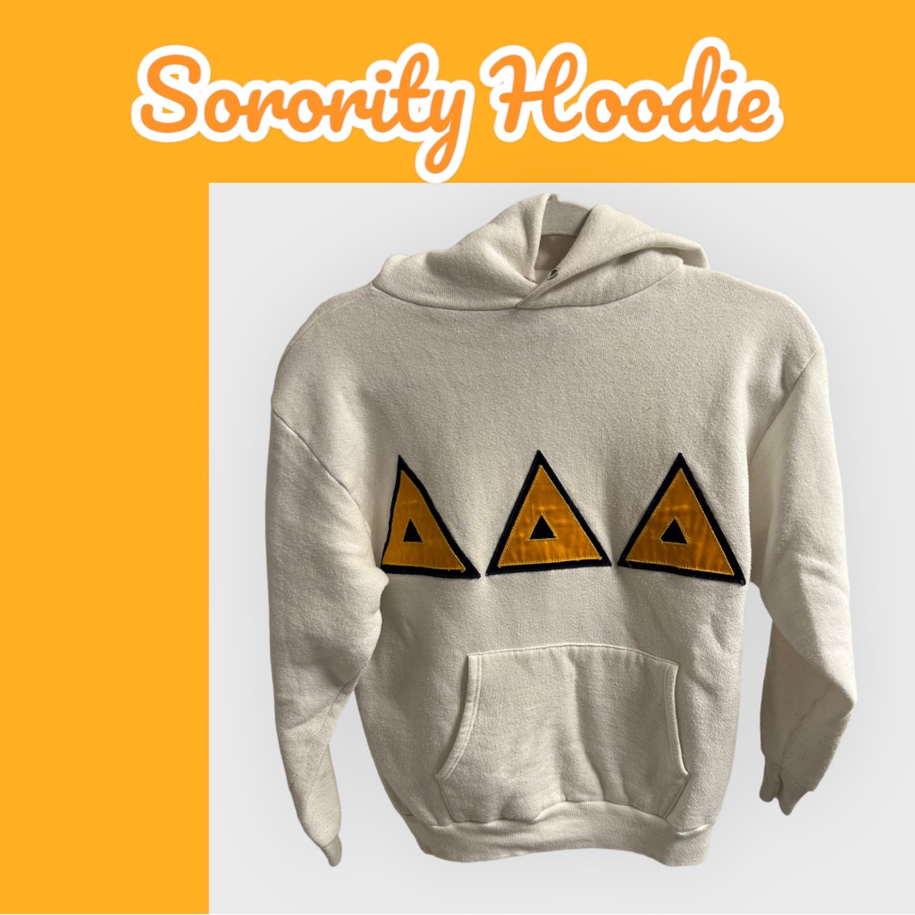 Sorority Delta Delta Delta TriDelta Hoodie In Cream Size Medium